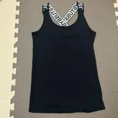 STUSSY 黒 リブ　タンクトップ　SMALL 夏のサムネイル
