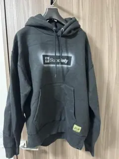 Subciety ロゴプリント プルオーバー パーカー ブラック