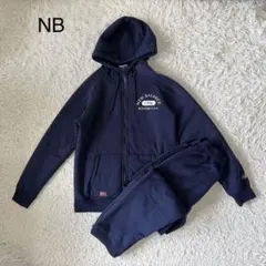【ニューバランス】スウェット上下セット　裏起毛　M L ネイビー　パーカー