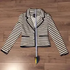 美品☆フォーエバー21 ボーダーキレイめジャケット マリークヮント風ボタン