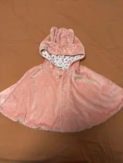 ウサギ耳付きフリースポンチョ