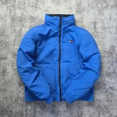 トミーヒルフィガー ビッグロゴ ナイロンジャケット M 青