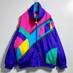 LAVON 80s 90s ナイロンジャケット マルチカラー 切替 派手 M - メルカリ