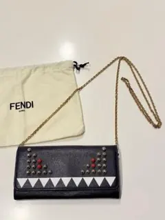 FENDI チェーンウォレット　バグズ　モンスター　スタッズ　長財布
