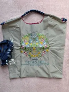 エコバッグ 刺しゅう ボールアンドチェーン ストラップ付き　M