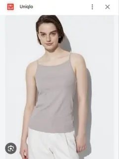 UNIQLO エアリズムコットンボートネックブラキャミソール　M ライトグレー