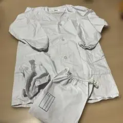 小学校給食白衣 ボタン付き 収納袋付き美品