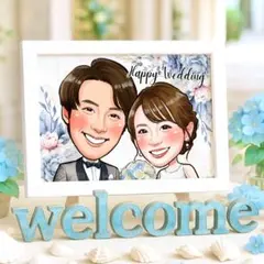 似顔絵ウェルカムボード ｜そっくり結婚式ギフト｜子育て感謝状｜両親贈呈品9
