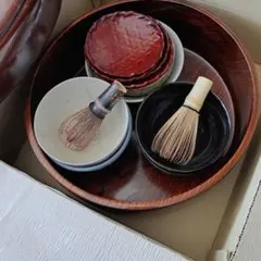 豪華13点セット 木製茶櫃＆漆塗竹皿 茶道具