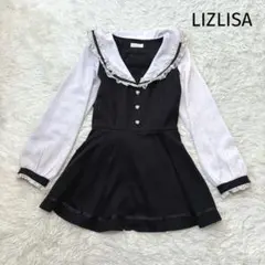 LIZLISA リズリサ　セーラー　ミニワンピース　パール　レース　リボン　襟