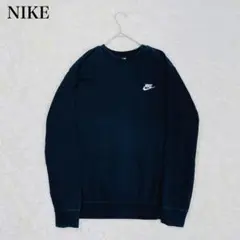 ナイキ 00s スウェット トレーナー L ブラック 黒 刺繍ロゴ ワンポイント