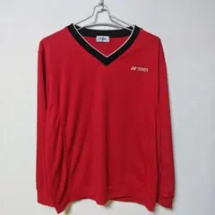 YONEX レッド Vネック 長袖 ウェア