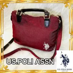 US.POLO ASSN　ポロ　ハンドバッグ ショルダーバッグ 2WAY レッド