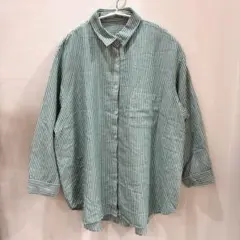 シューラルー グリーン ストライプシャツ 長袖のサムネイル