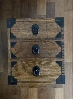 木製 3段 小物入れ 卓上引出し 収納箪笥 昭和レトロ アンティーク