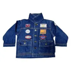 【美品】ベビー 濃紺デニムジャケット 90 パッチ付き