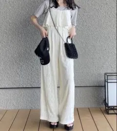 hinari ヒナリ 総レースキャミロンパース ホワイト タグ付き 新品未 