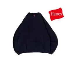 ヘインズ　無地　スウェット　ネイビー　Mサイズ　古着　90s