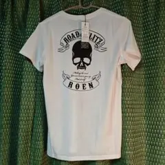 Roen スカルプリント VネックTシャツ ホワイト
