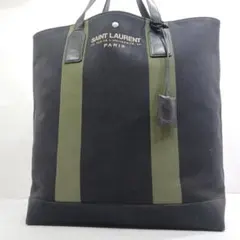 【美品】サンローラン トートバッグ レザー×キャンバス 大容量 黒色