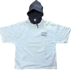 WEGO フード付きTシャツ 半袖 レイヤード ホワイト L