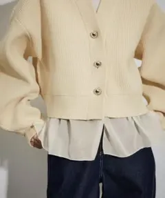 ペプラム カーディガン