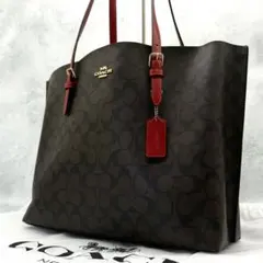 【美品】COACH コーチ トートバッグ PVC A4収納可能 肩掛け 大容量