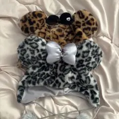 ディズニー ヒョウ柄 ファンキャップ ブラウン グレー 2個セット