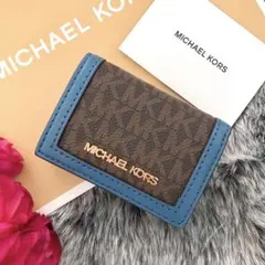 新品☆MICHAEL KORS 折り財布　ブラウン シグネチャー  折り財布