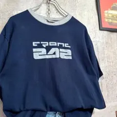 US古着 チャンピオン リンガーTシャツ M 黒 Front 242 バンT