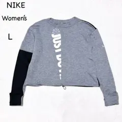 ナイキ レディース L アイコンクラッシュ 長袖 DRI-FIT グレー 黒