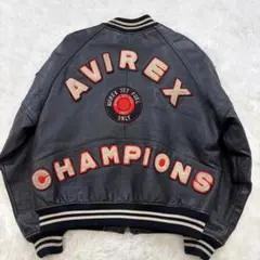 AVIREX バーシティジャケット アーチロゴ チャンピオンズ XL相当 黒
