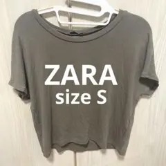 ZARA TRAFALUC S レディース　カーキ　半袖Tシャツ　レーヨン