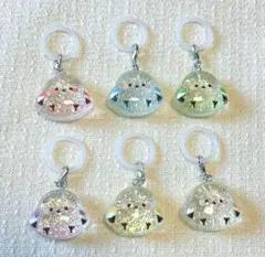 ✧ 新品✧ ぽてもち シマエナガ クリスタル ワンポイントチャーム めじるしのサムネイル