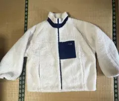 フリースジャケット ホワイト ネイビー