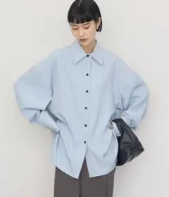 NOGLE オーバーサイズ 長袖シャツ シャツ ライトブルー 水色