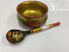 ホフロマ塗り 木製ミニボウル スプーン セット
