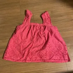GapKids ピンク刺繍ノースリーブ Sサイズ