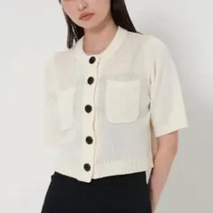 ＜EMMEL REFINES＞ポケット＆ボタン ショートスリーブ カーディガン