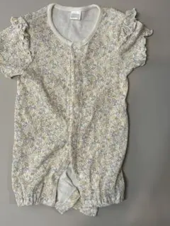 〈tete a tete〉花柄ロンパース（フリル付き）80cm