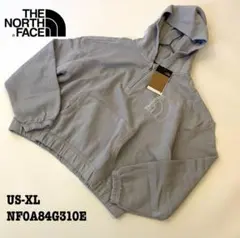 【新品】US-XL ノースフェイス パーカー ガーメントダイ ショート丈 グレー