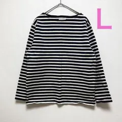 BACK NUMBER ボーダーストライプ 長袖Tシャツ　ネイビー／ホワイト