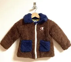 新品 チャンピョンキッズ ボアアウター 100㎝ ブラウン✖️ネイビー ジップ
