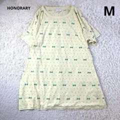 HONORARY BEARDSLEY リボンドット柄オーバーサイズトップス 黄色のサムネイル