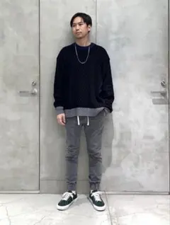 モンキータイム ユナイテッドアローズ　デニムジョガーパンツ　グレー　M