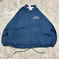 と*ぃ様 USA製　企業刺繍　両面　トップス　長袖　コーチジャケット　古着　ネイ