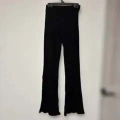 ZARA ザラ リブニットパンツ フレアパンツ ブラック S (日本M相当)
