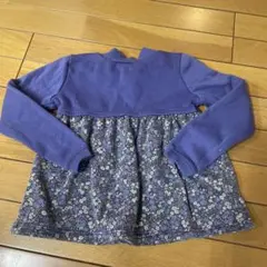 長袖カットソー 紫色 花柄 120