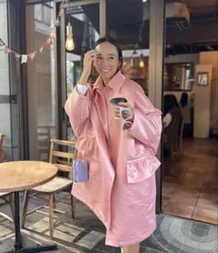 ロージーモンスター　フリフリコクーンサテンコート　ピンク新品タグ付き