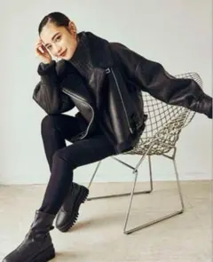 MURUA ベルトフェイクムートンブルゾン